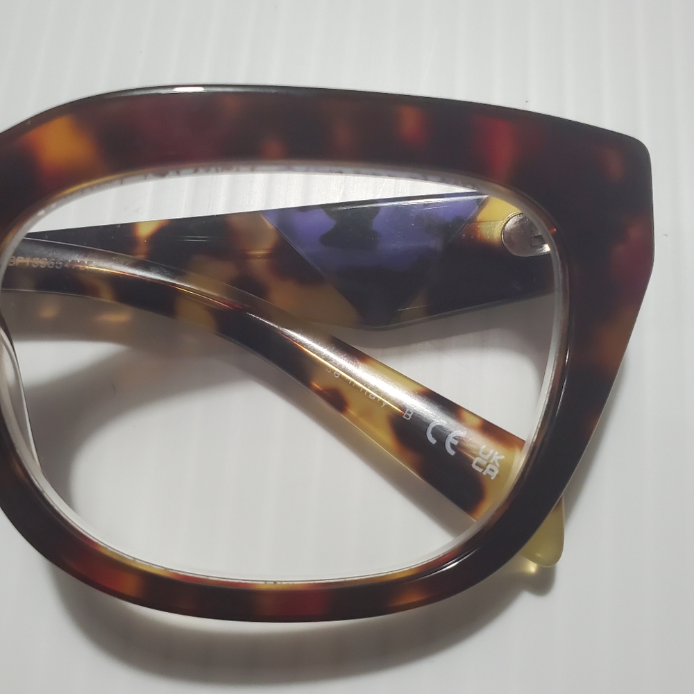 💥SALE💥 Prada PR A06V Caramel Havana w/Blue (54◻19) 54mm Eyeglasses - Picture 5 of 9